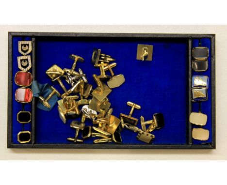 A collection of gentleman's vintage cufflinks.