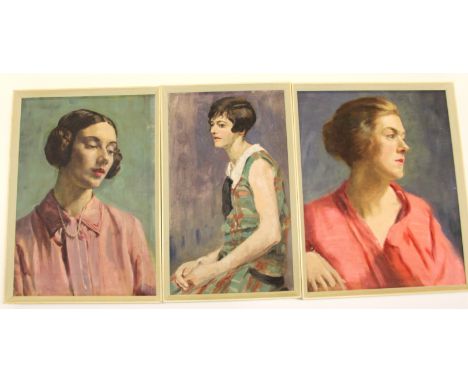 Three good portrait oils on canvas.