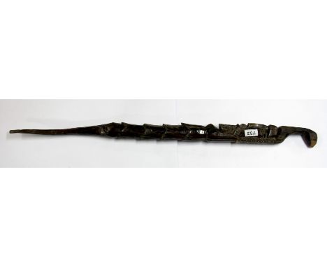 An unusual carved hardwood figural walking stick, L. 91cm.