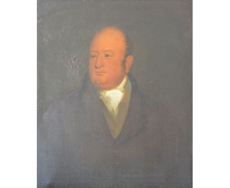 English school, portrait of a gentleman, oil on canvas, unsigned, 75cm x 62cm. 