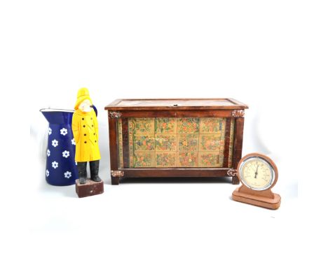 Box of miscellaneous items including, enamel jugs etc.