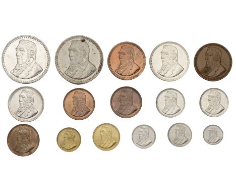 South Africa, TRANSVAAL, Johannesburg, Gold Reef City Mint, brass Pond and Half-Pond, aluminium Crown (2), Halfcrown, 2 Shill