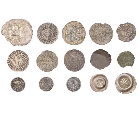France, Jean le Bon (1350-64), Blanc a l’épi, 1.93g/7h (Dup. 297); together with other European medieval coins (14), from Bul