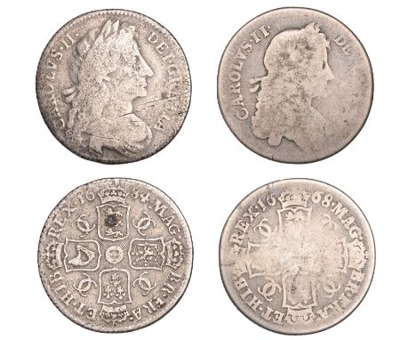 Charles II, Shillings (2), 1668, 1684 (S 3375, 3381) [2]. First fair, second about fine £60-£80