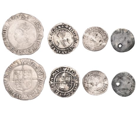 Elizabeth I, Second issue, Shilling, mm. cross-crosslet, 5.92g/5h (S 2555); together with other hammered coins (3) [4]. First