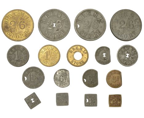 South Africa, CAPE PROVINCE, Kimberley, De Beers Consolidated Mines Ltd, brass Halfcrown, Shilling (2), Sixpence and Threepen