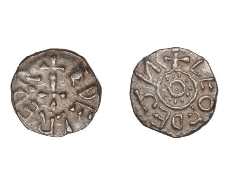 Kings of Northumbria, Æthelred II (First reign, 841-3/4), Styca, Ai, Leofthegn, edelred r around cross, rev. leofdejn around 