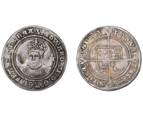 Edward VI (1547-1553), Third period, Fine issue, Shilling, mm. Y, 6.00g/11h (N 1937; S 2482). Small bruise under rose and lig
