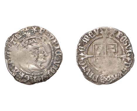 Henry VIII (1509-1547), First coinage, Halfgroat, York, Abp Wolsey, mm. radiate star, keys and cardinal's hat below shield, r