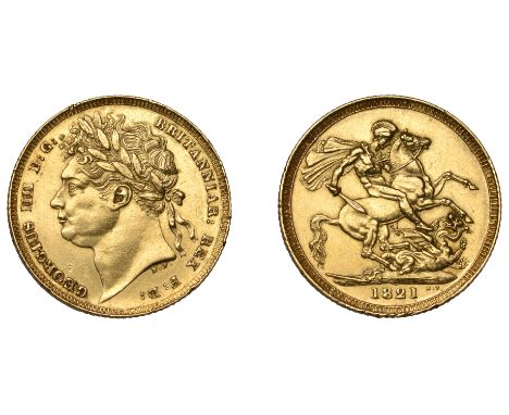 George IV (1820-1830), Sovereign, 1821 (M 5; S 3800). A few light surface and rim marks, otherwise nearly extremely fine £500