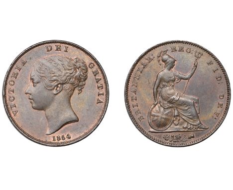 Victoria (1837-1901), Penny, 1854/3, plain trident, close colon (BMC 1505; S 3948). Extremely fine or better with traces of o
