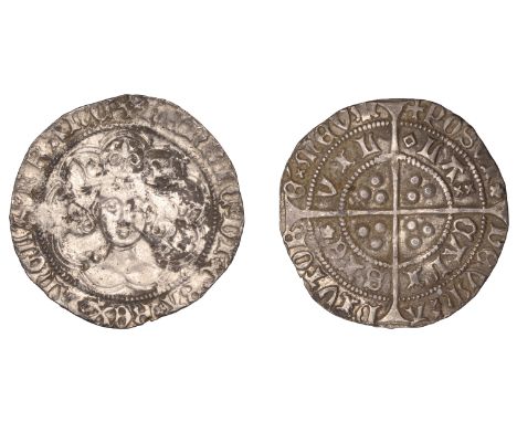 Henry VI (First reign, 1422-1461), Rosette-Mascle issue, Groat, Calais, mm. crosses IIIa/V, rosettes in obv. legend and after