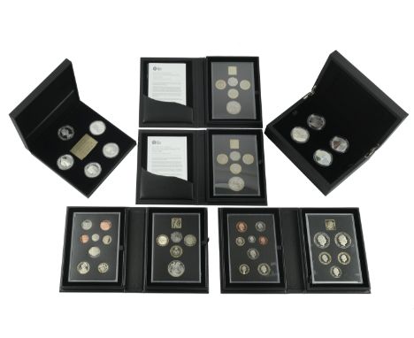 Elizabeth II, silver Proof set, 2018, A Portrait of Britain; Proof sets (4), 2017, 2018 (3); GIBRALTAR, silver Crown set, 201