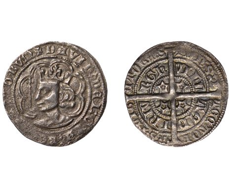 David II (1329-1371), Second coinage, Groat, class D, Edinburgh, ‘Robert II’ style bust, tressure of six arcs, nothing in spa