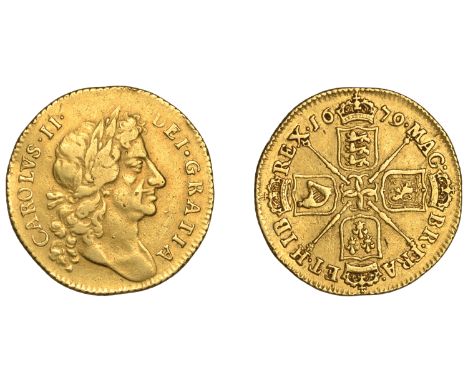 Charles II (1660-1685), Guinea, 1679, fourth bust (EGC 267; S 3344). Traces of mounting on edge, light scratch below chin and