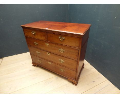 Georgian mahogany chest of 2 short & 3 long drawers on bracket feet 98H x 113W cm PLEASE always check condition PRIOR to bidd