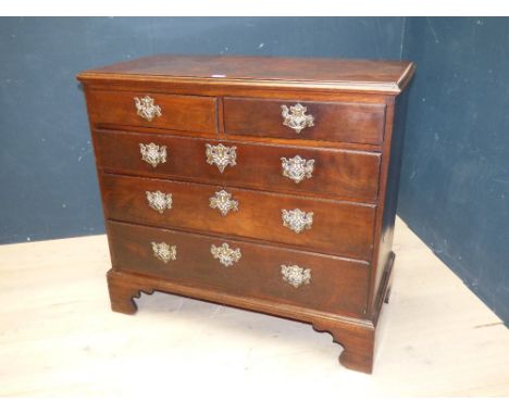 Georgian mahogany chest of 2 short & 3 long drawers on bracket feet 87H x 92W cm PLEASE always check condition PRIOR to biddi