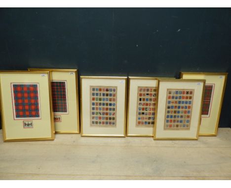 Set of 3 'Art Heraldique' prints after 'Jean Canucchi' & a set of 3 Scottish Tartan prints PLEASE always check condition PRIO
