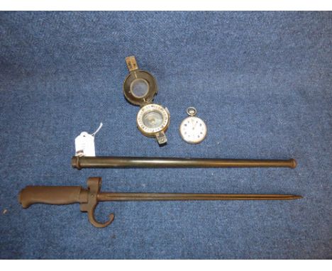 Military bayonet, military pocket watch and compass PLEASE always check condition PRIOR to bidding or email us with a conditi