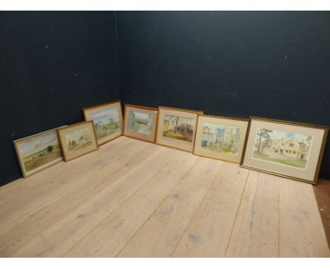 Group of 7 contemporary watercolours & oils to include Roger Remington and S. Weight; & qty of assorted pictures & prints PLE