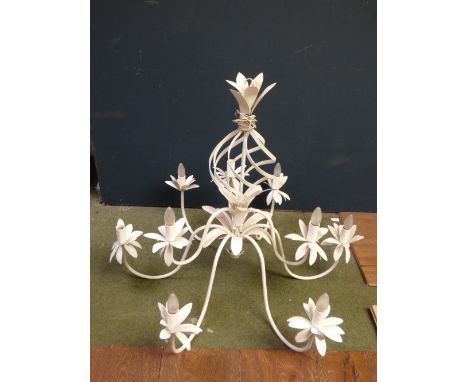 Painted naturalistic chandelier   PLEASE always check condition PRIOR to bidding or email us with a condition report request 
