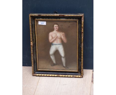 Hogarth framed oil painting portrait of barefist fighter 24.5x18.5 PLEASE always check condition PRIOR to bidding or email us