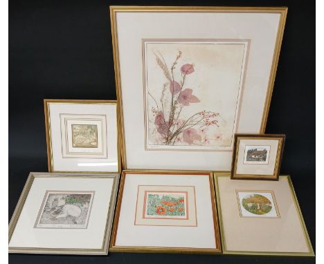 Selection of framed etchings / prints including Stephen Whittle, Chad Coleman, Chand Truscott, Paul Gilbert, Judy Ball etc.