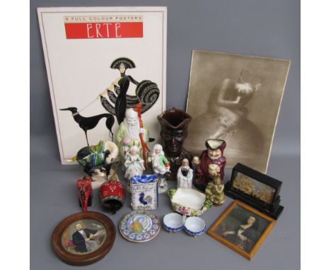 The Late Consort 153 mounted pot lid, Francis pot lid, Wellington treacle glazed character jug, Royal Doulton Falstaff toby j