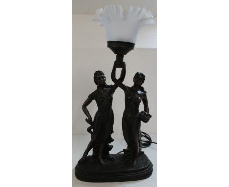 Bronze effect figurine lamp 60cm, untested