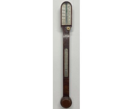 19th century stick barometer by J King with a dome top