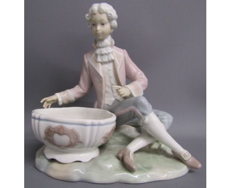 Lladro 'Boy Jeweler' 4714 boy with jewellery bowl - approx. 18cm x 18cm x 13cm