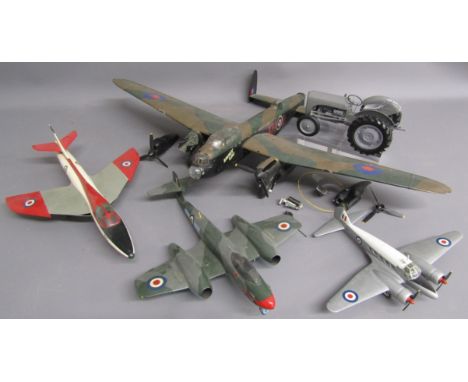4 Airfix style aeroplanes and Universal Hobbies TE20 tractor - Avro Lancaster 'Lovely Lou' XHL, XS934, WF757 &amp; TX176&nbsp