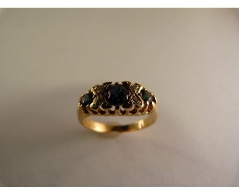 18ct Ring with Sapphires and diamonds