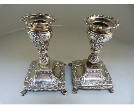 Pair of silver candlestick London 1902 A/F