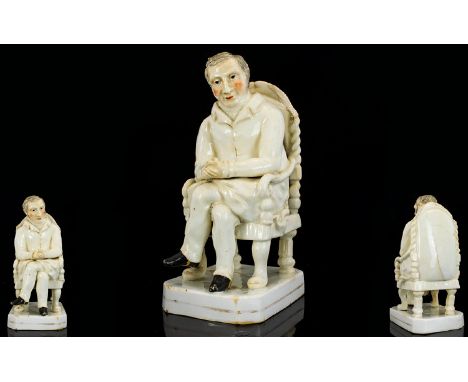 Staffordshire Rare And Early Pearlware Figure Arthur Wellesley 1st Duke Of Wellington Circa 1852, a rare example depicting We
