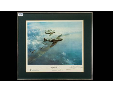 Frank Wooton - Aviation Artist OBE 1911 - 1998 Pencil Signed by the Artist Ltd and Numbered Colour Lithograph. Titled ' Spitf