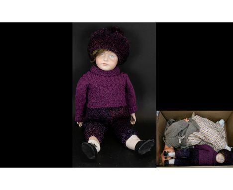Kämmer &amp; Reinhardt Early 20th Century Bisque Doll Cloth body with bisque limbs and head, painted eyes , impressed K, R an
