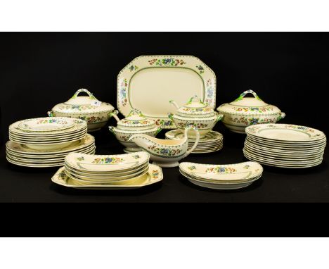 A Large Quantity Of Spode Serve Ware In Royal Jasmine Pattern No. 5/2128 Each marked to base 'Spodes Royal Jasmine England, C