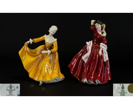 Royal Doulton Hand Painted Porcelain Figurines ( 2 ) In Total. Comprises 1/ Ellen, HN4231. Designer J. Bromley. Issued 2000 -