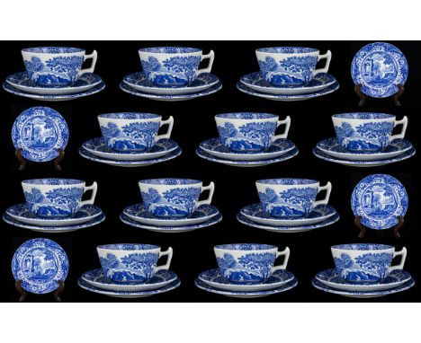 Spode - England Italian Design 1816 Set of 12 Trios - Tea Cup / Saucer / Side Plate ( 36 ) Pieces. All 1st Quality and Mint C