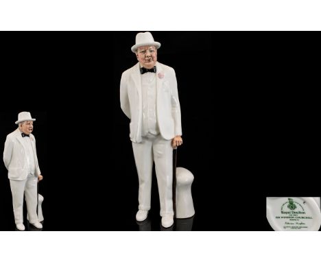 Royal Doulton Limited Edition Porcelain Figure 'Sir Winston Churchill' HN 3057. Retired 1984. Modelled by Adrian Hughes First