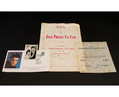 Elvis Presley Interest A Collection Of Ephemera To include Elvis Presley fan club promotional subscription flyer. Also, 'The 