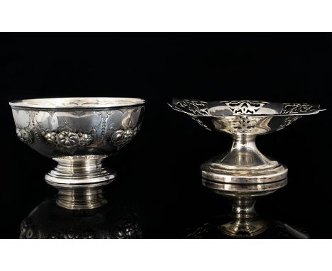 Victorian Period Embossed Silver Christening Bowl Decorated with Embossed Images of Pineapples / Grapes. Hallmark Sheffield 1