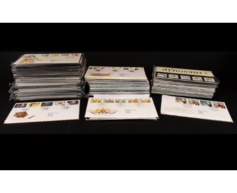 Box Full Of First Day Covers And Mostly Matching Presentation Packs around 100 examples. 