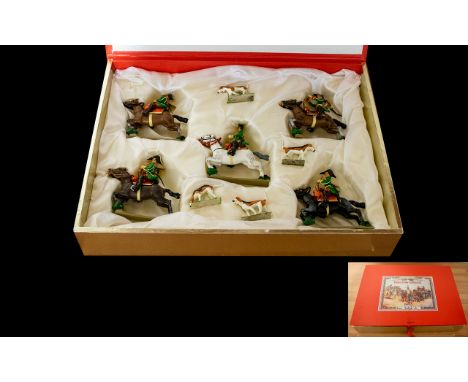 A Collection Of Lucotte Pewter Figures 'Chasse Imperiale' Cold painted figures in original fitted box. Comprising nine figure