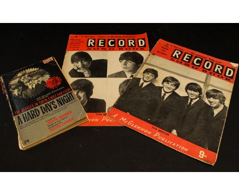 Beatles Interest A Hard Day's Night Paperback A novel by John Burke, together with two issues of 'Record Songbook' each with 