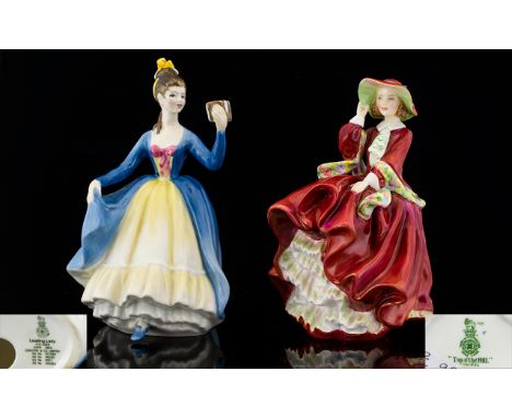 Royal Doulton Hand Painted Figurines ( 2 ) In Total. Comprises 1/ Top O'The Hill - Style One. HN1834, Issued 1963 This Figure