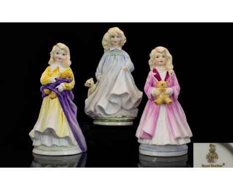 Royal Doulton Ltd and Numbered Edition Hand Painted Set of Three Figurines ( 3 ) In Total - Faith, Hope and Charity. Comprise