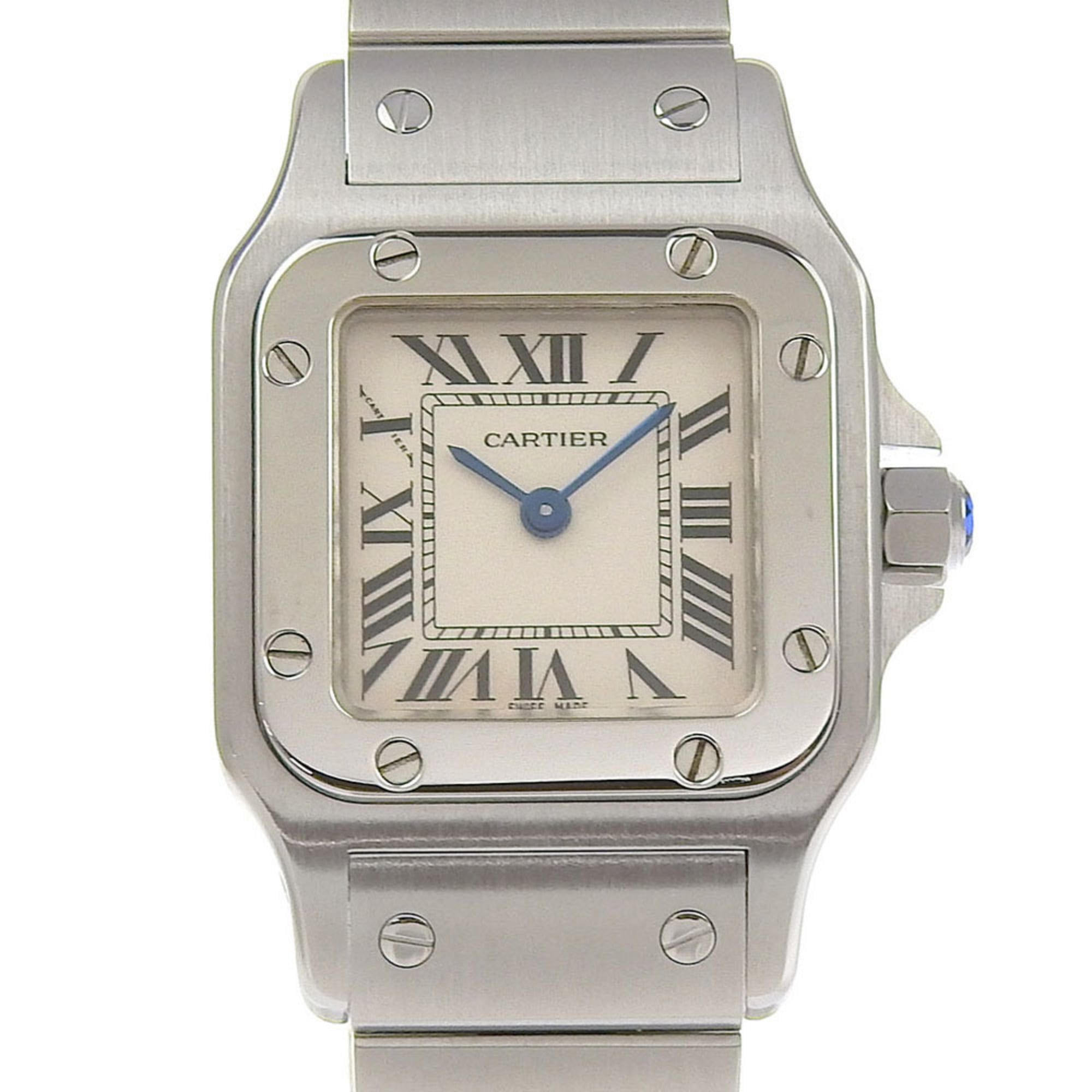 Like new Cartier Santos Galbe SM W20056D6 White dial Stainless steel Quartz 23mm Ladies 2-hand watch