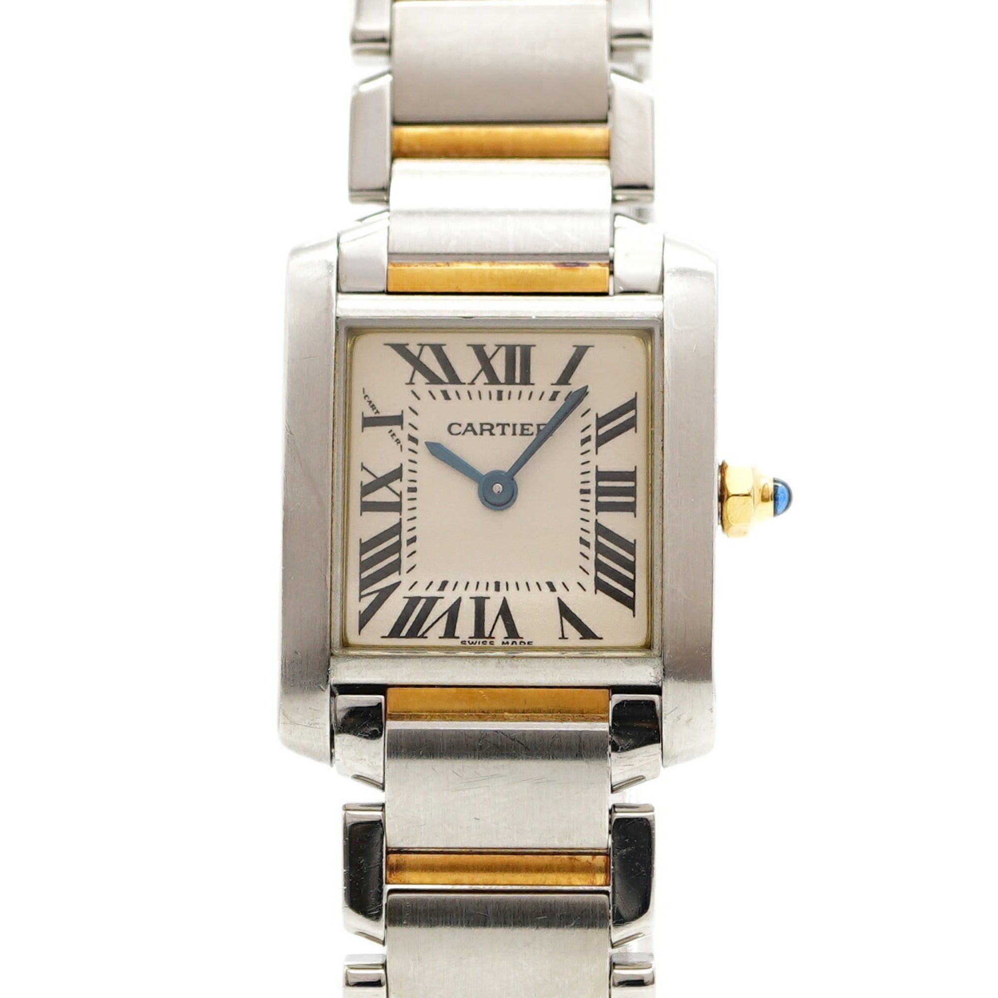 Cartier Tank Française SM Two-tone Watch W51007Q4 White Dial Women's